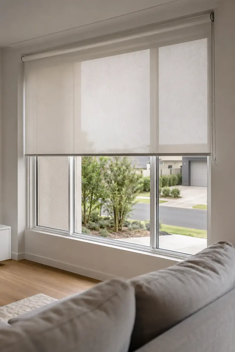 Roller blinds in a Sydney living room